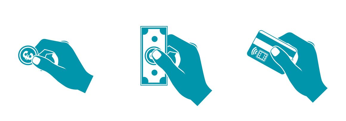Ikoner til forskellige betalingsmetoder med salgsautomat Lemgo