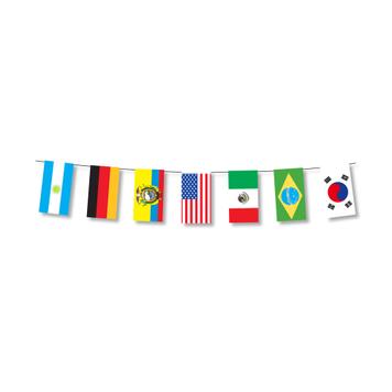 Flagkæde i papir, "32 VM-deltagere"