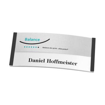 Navneskilt "Balance Alu-Print" inkl. trykomkostninger