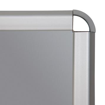 A-skilt, 32 mm profil, sølv, topskilt