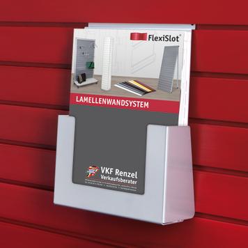 FlexiSlot® Rillepanel brochureholder af stål