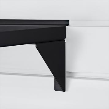 FlexiSlot® rillepanel bakke af sort stål